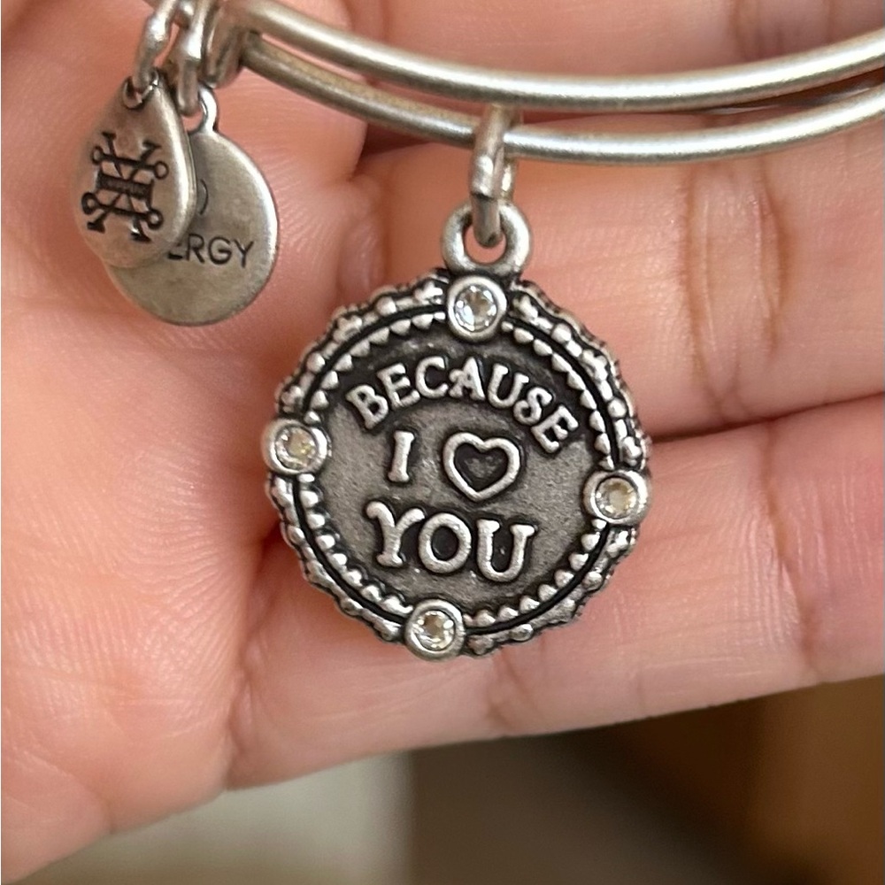 Alex and Ani Silver Tone "Because I Love You" Bracelet - 2018, EC